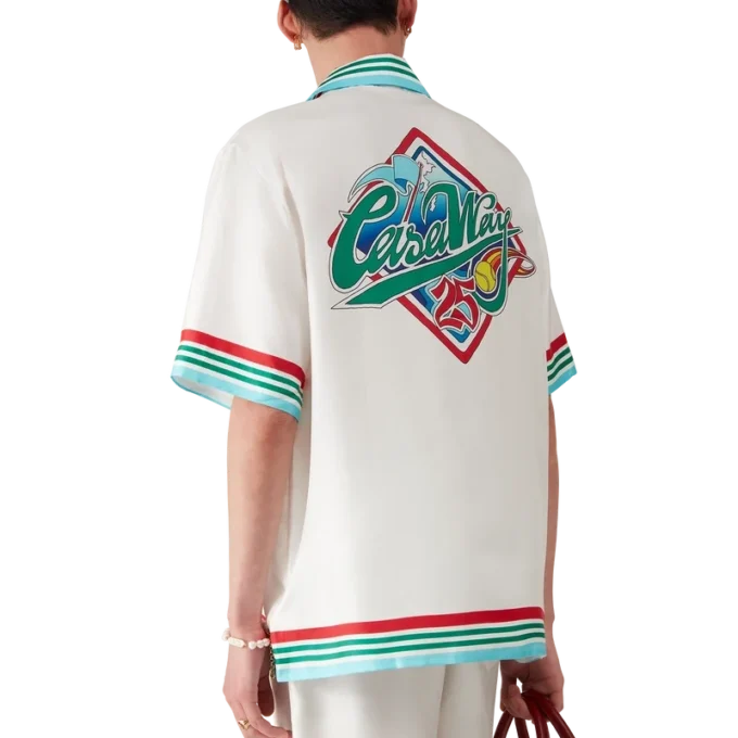 Camisas de seda de manga curta Casa Way World Series Camisas de seda de manga curta Casa Way World Series