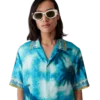 Camisas de seda de manga curta com emblema Poolside