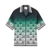 Camisas de seda de manga curta com monograma em degradê Camisas de seda de manga curta com monograma em degradê
