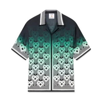 Camisas de seda de manga curta com monograma em degradê