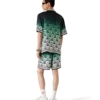 Camisas de seda de manga curta com monograma em degradê Camisas de seda de manga curta com monograma em degradê