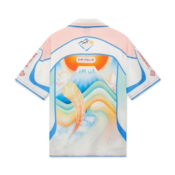 Camisas de seda de manga curta Fuji Dream