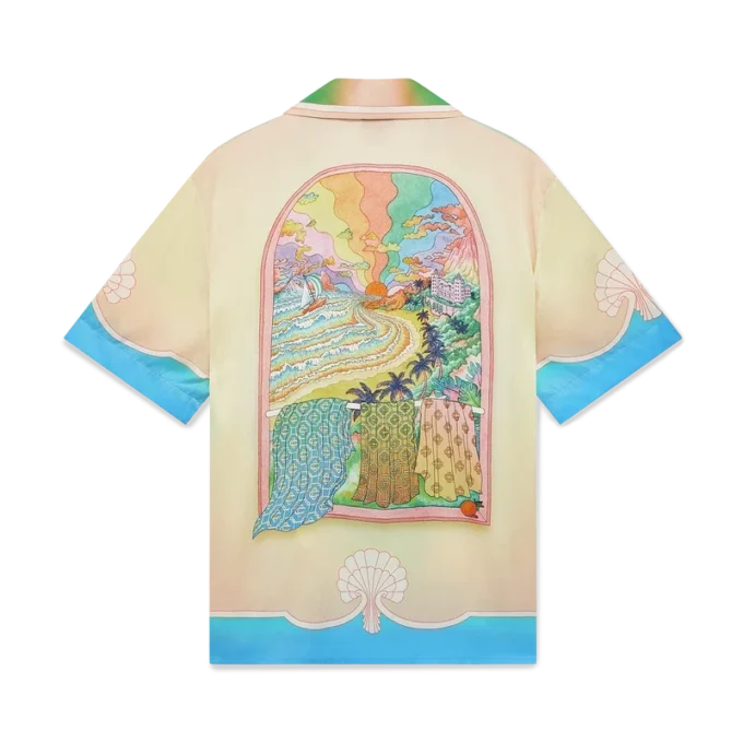 Camisas de seda de manga curta Lucid Dreams Camisas de seda de manga curta Lucid Dreams