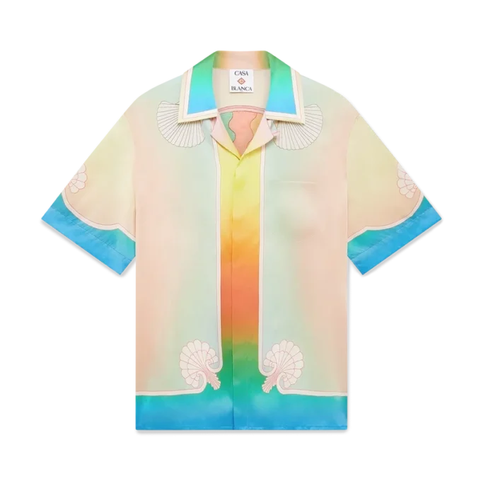 Camisas de seda de manga curta Lucid Dreams Camisas de seda de manga curta Lucid Dreams