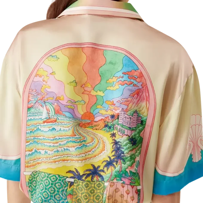 Camisas de seda de manga curta Lucid Dreams Camisas de seda de manga curta Lucid Dreams