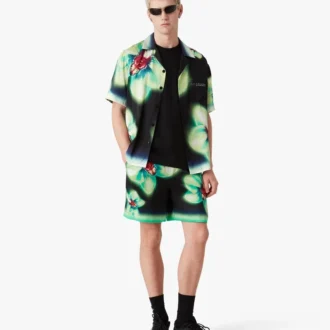 Camisas de seda de manga curta Orchid Glitch