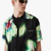 Camisas de seda de manga curta Orchid Glitch Camisas de seda de manga curta Orchid Glitch