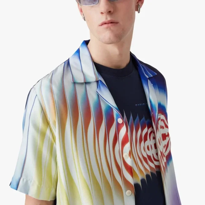 Camisas de seda de manga curta Shockwave