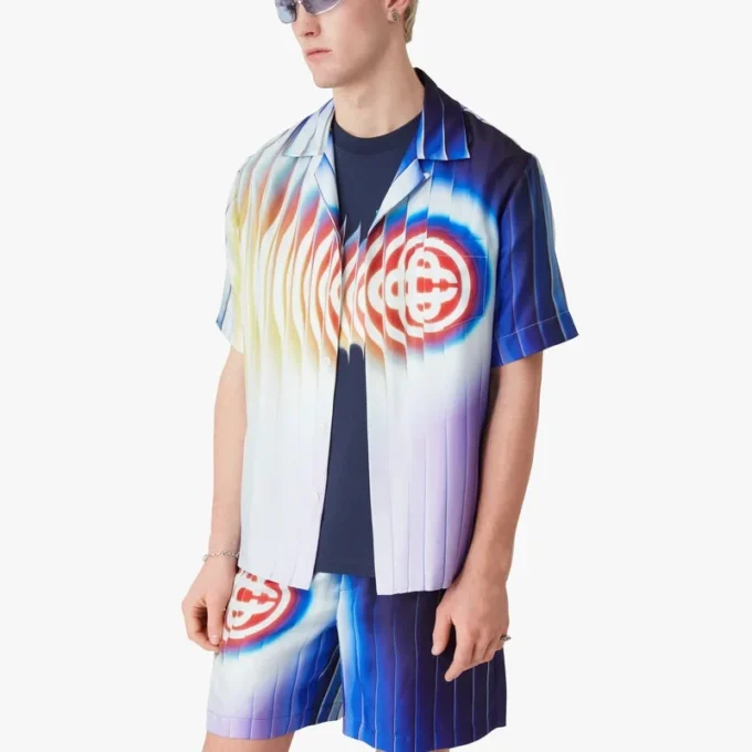 Camisas de seda de manga curta Shockwave