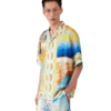 Camisas de seda de manga curta Surreal Pool Camisas de seda de manga curta Surreal Pool