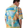 Camisas de seda de manga curta Surreal Pool Camisas de seda de manga curta Surreal Pool