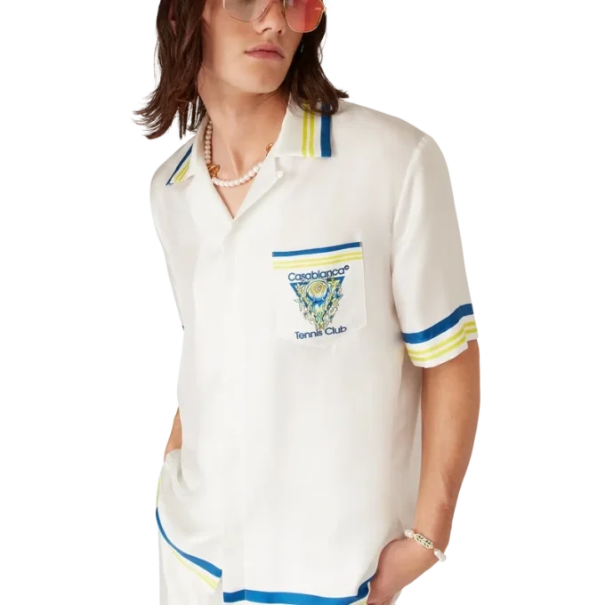 Camisas de seda de manga curta Tennis Club Camisas de seda de manga curta Tennis Club