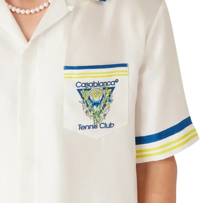Camisas de seda de manga curta Tennis Club Camisas de seda de manga curta Tennis Club