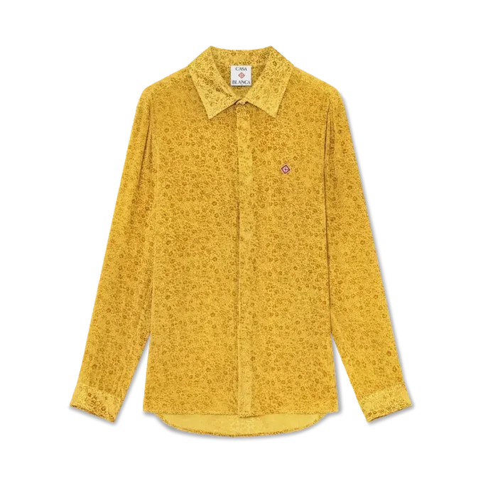 Camisas de seda Devora com padrão floral Camisas de seda Devora com padrão floral