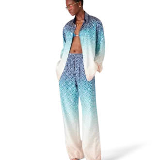 Camisas de seda jacquard com degradê