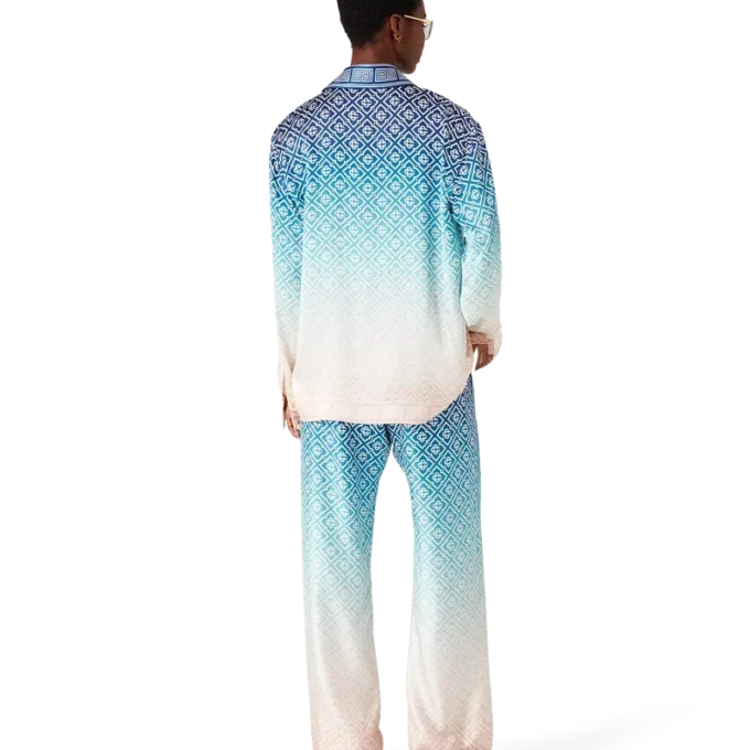 Camisas de seda jacquard com degradê