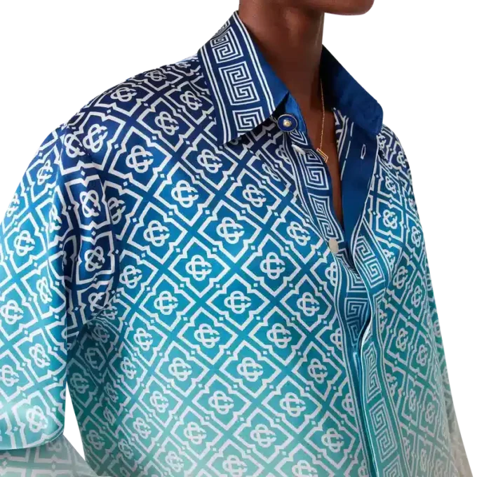 Camisas de seda jacquard com degradê