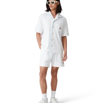 Camisas de Tecido de Toalha com Risca de Ténis
