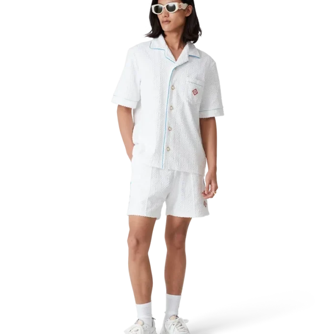 Camisas de Tecido de Toalha com Risca de Ténis Camisas de Tecido de Toalha com Risca de Ténis