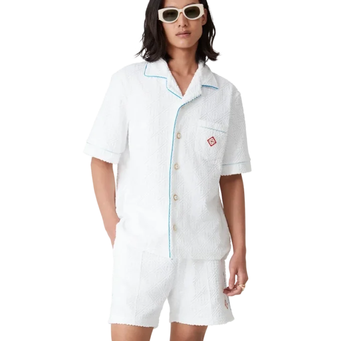 Camisas de Tecido de Toalha com Risca de Ténis Camisas de Tecido de Toalha com Risca de Ténis