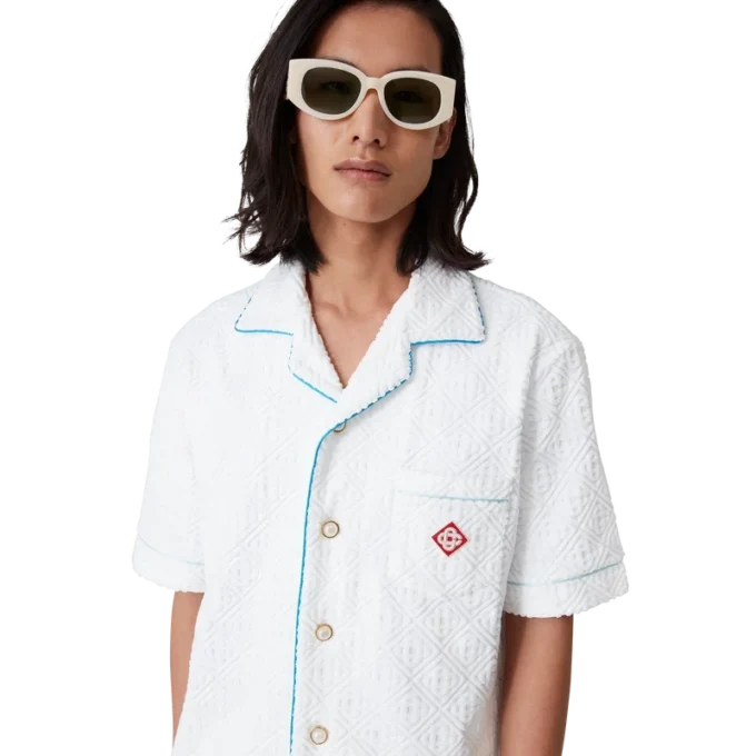 Camisas de Tecido de Toalha com Risca de Ténis Camisas de Tecido de Toalha com Risca de Ténis