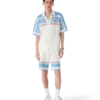 Camisas de ténis de algodão de croché de manga curta Camisas de ténis de algodão de croché de manga curta
