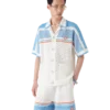 Camisas de ténis de algodão de croché de manga curta Camisas de ténis de algodão de croché de manga curta