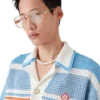 Camisas de ténis de algodão de croché de manga curta Camisas de ténis de algodão de croché de manga curta