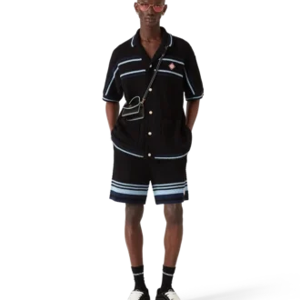 Camisas de ténis de algodão em croché de calções de manga curta