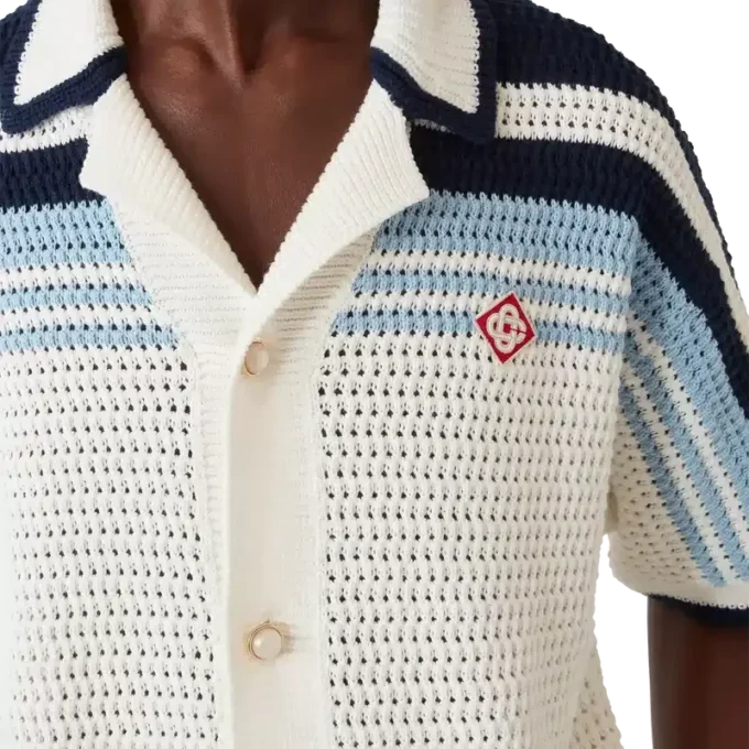Camisas de ténis de algodão em croché de calções de manga curta