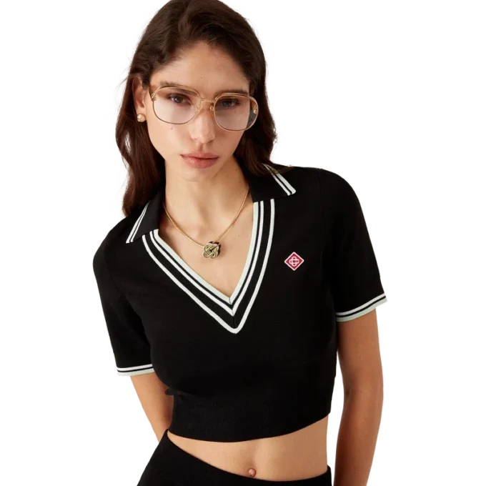Camisas de viscose com decote em V