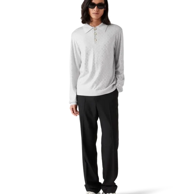 Camisas em malha com monograma de cristal