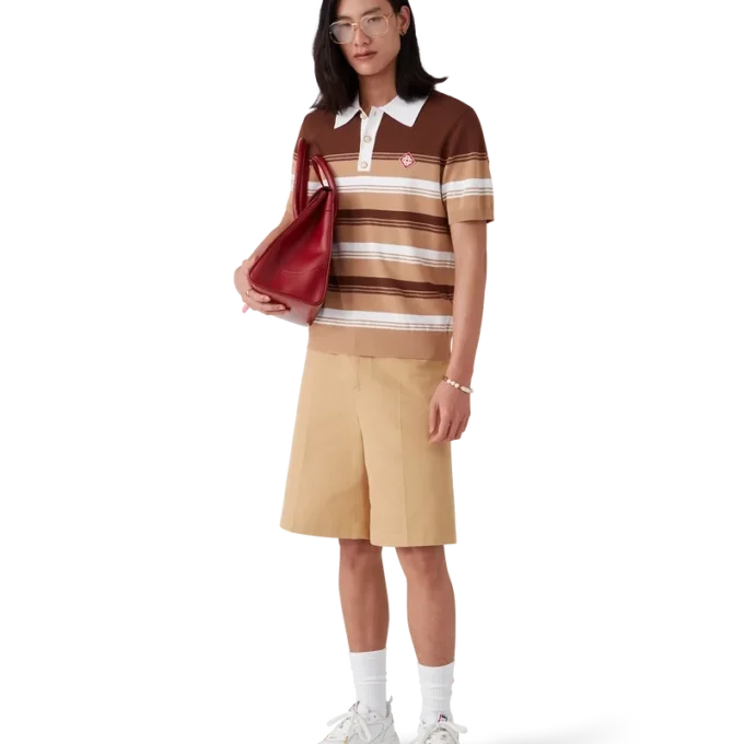 Camisas polo às riscas