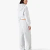 Camisola com capuz curta bordada cinzenta Camisola com capuz curta bordada cinzenta