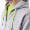 Camisola com capuz e fecho de correr em mistura de caxemira Camisola com capuz e fecho de correr em mistura de caxemira