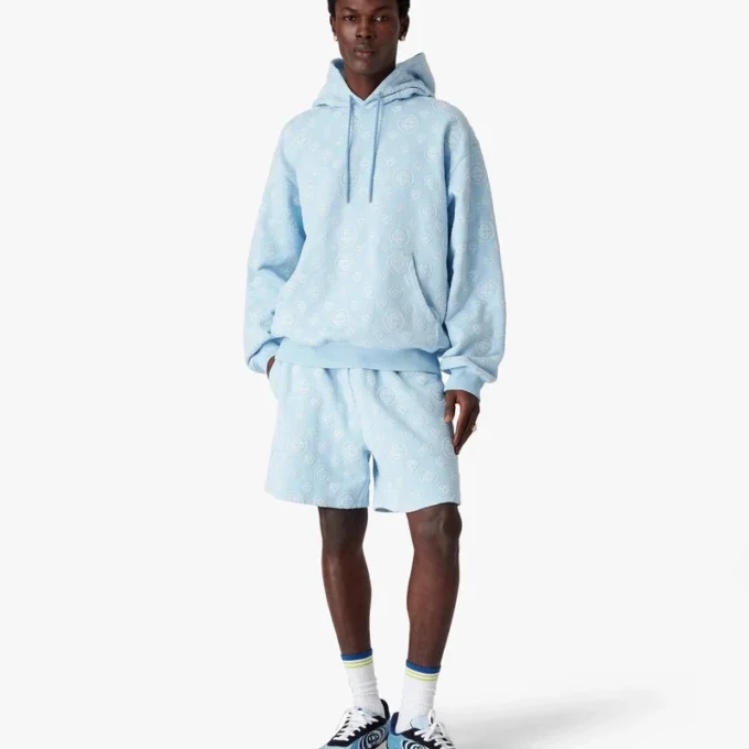 Camisola com capuz e monograma aplicado