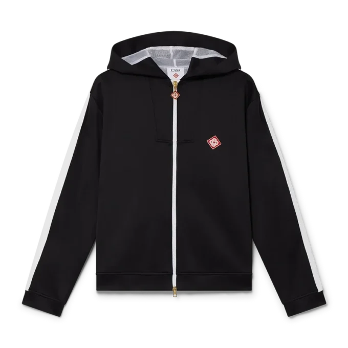 Camisola com capuz em tecido scuba