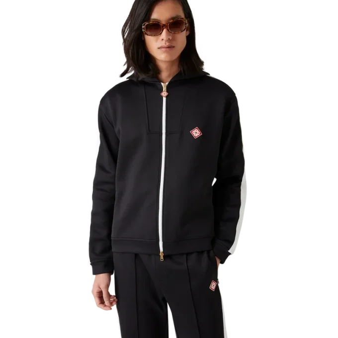 Camisola com capuz em tecido scuba