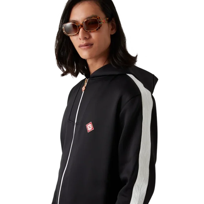 Camisola com capuz em tecido scuba