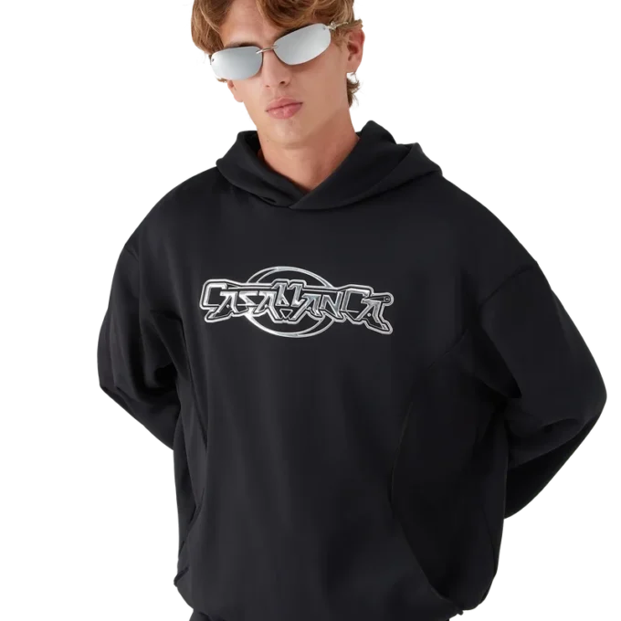 Camisola com capuz oversized em painéis