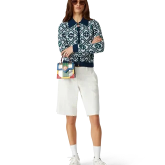 Camisola com fecho em malha Monogram Camisola com fecho em malha Monogram