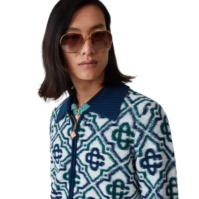 Camisola com fecho em malha Monogram