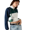 Camisola curta com fecho de correr de um quarto e blocos de cor Camisola curta com fecho de correr de um quarto e blocos de cor
