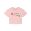 Camisola curta com logótipo de orquídea