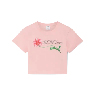 Camisola curta com logótipo de orquídea