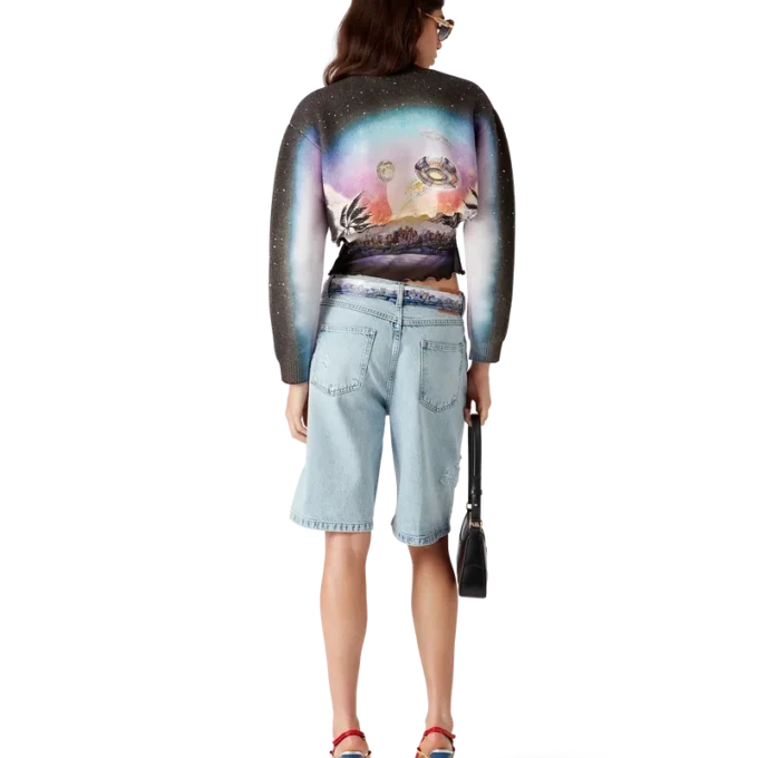 Camisola Curta em Mistura de Caxemira La Pramonition