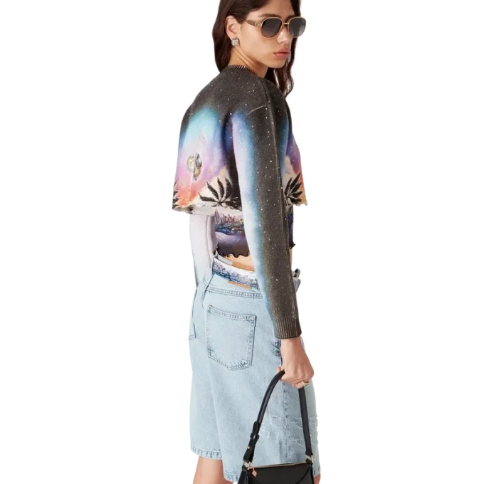 Camisola Curta em Mistura de Caxemira La Pramonition