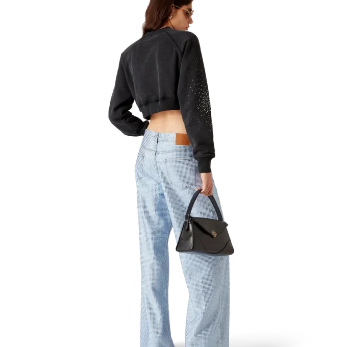 Camisola Curta La Pramonition com Detalhes em Cristal Camisola Curta La Pramonition com Detalhes em Cristal