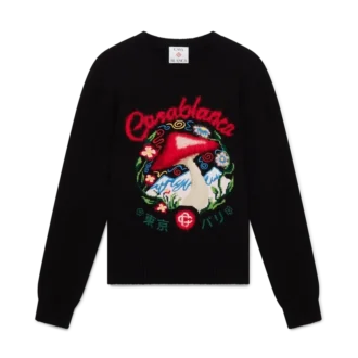 Camisola de algodão com bordado de cogumelo Camisola de algodão com bordado de cogumelo