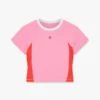 Camisola de calções de manga curta com monograma rosa Camisola de calções de manga curta com monograma rosa